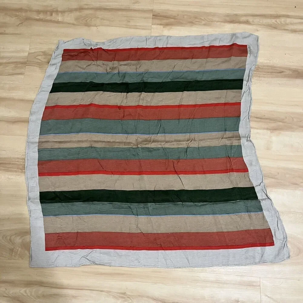 Fisba Stoffels Striped Square Silk Scarf